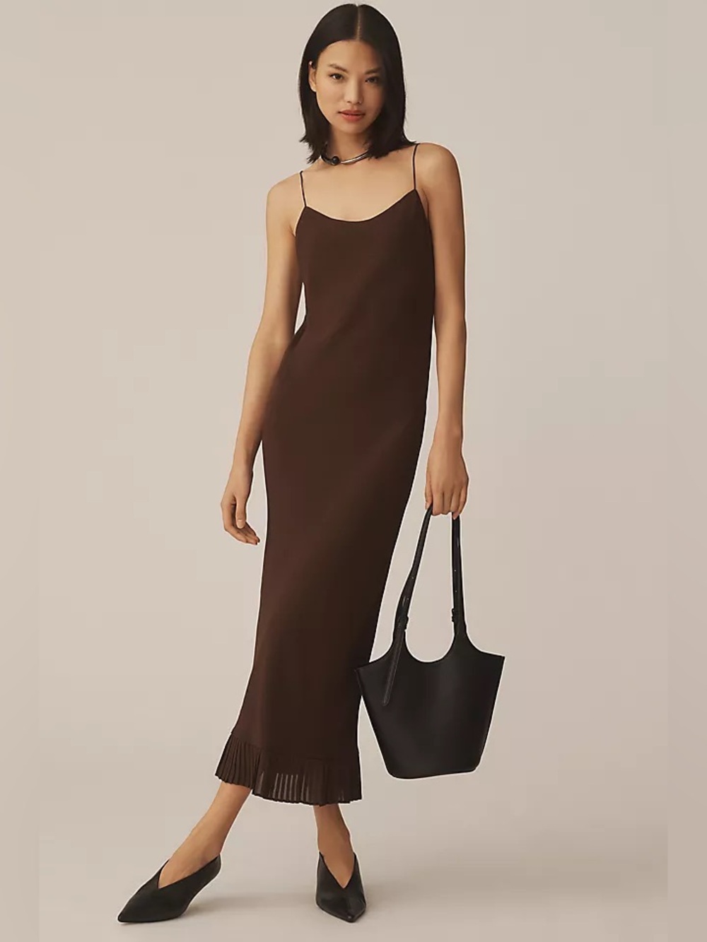 Reformation Suki Midi Pleated Hem Dress